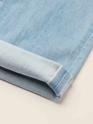 Bard LTD Regular-Slim 5 Pocket Jeans in Light Blue Stretch Selvedge Denim with Vintage Wash 5
