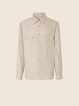 Western Shirt in Prince of Wales Loro Piana