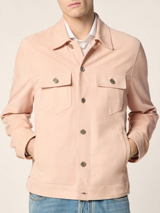 Jacke aus rosafarbenem Wildleder 4