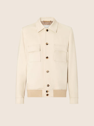 Veste en sergé de coton blanc cassé