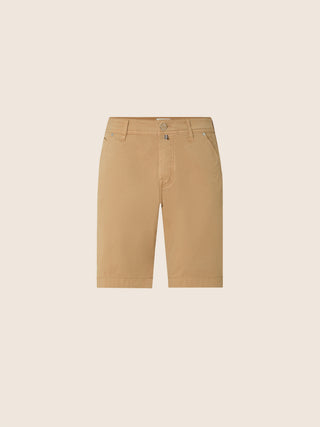 Lou Bermuda Pants in Sugar Brown Cotton Stretch Gabardine