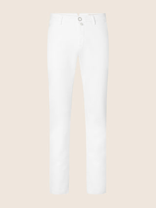Bobby Slim Denim Chino Pants in White Stretch Bull