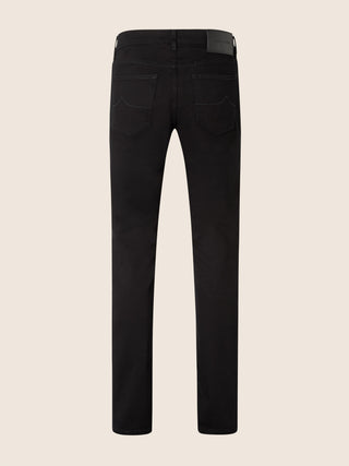 Bard Regular-Slim 5 Pocket Jeans in Stay Black Super Stretch Denim with Rinse Wash 3