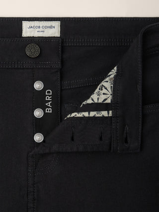 Bard Regular-Slim 5 Pocket Jeans in Stay Black Super Stretch Denim with Rinse Wash 4
