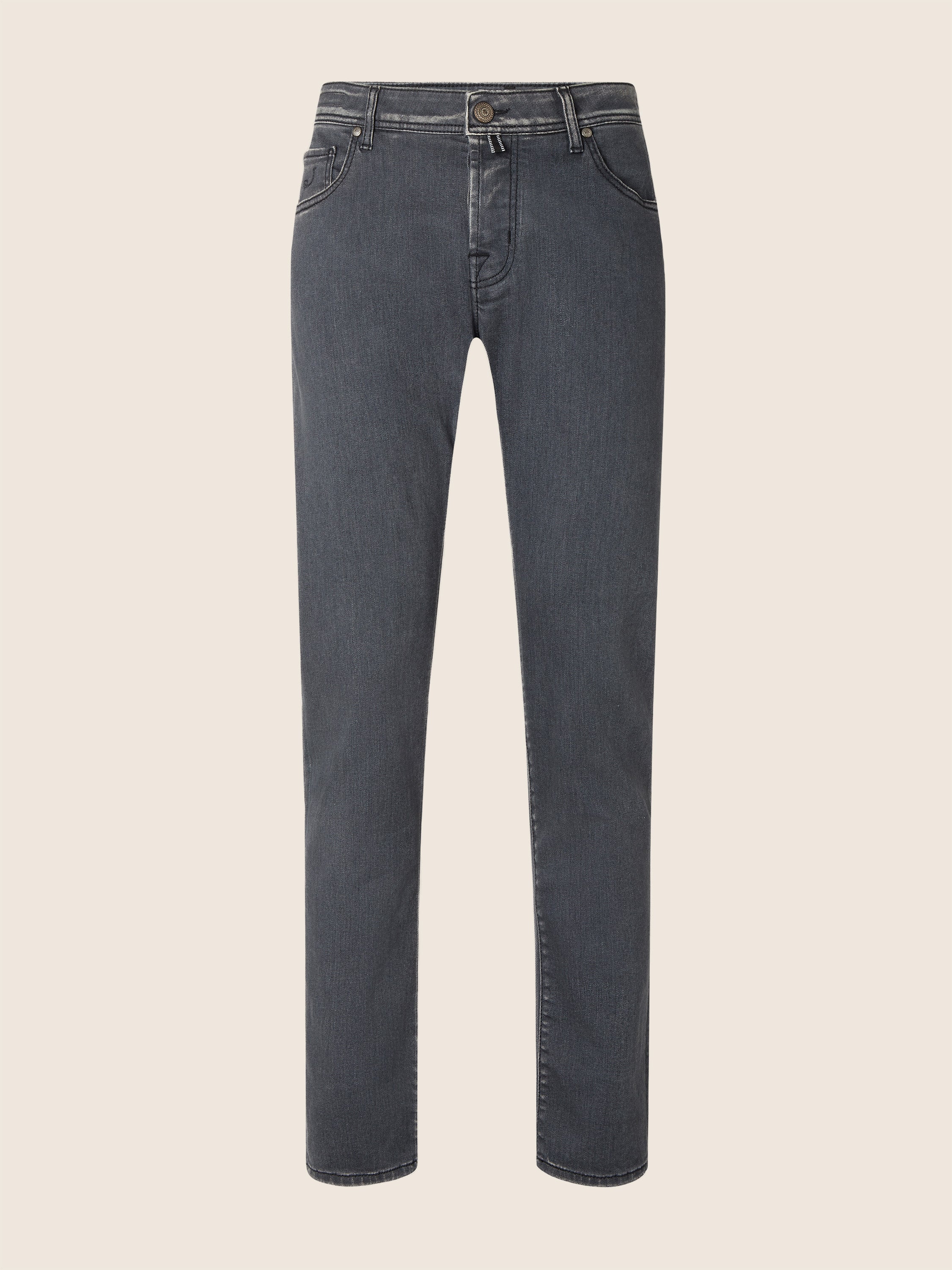 Bard Regular-Slim 5 Pocket Jeans in Dark Grey Super Stretch Denim