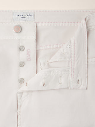 Bard Regular-Slim 5 Pocket Pants in Mauve Pink Cotton and Lyocell Stretch Twill 4