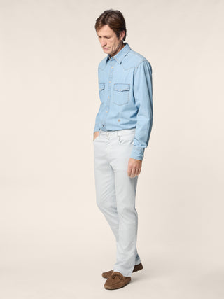 Bard Regular-Slim 5 Pocket Pants in Opaline Cotton and Lyocell Stretch Twill 3