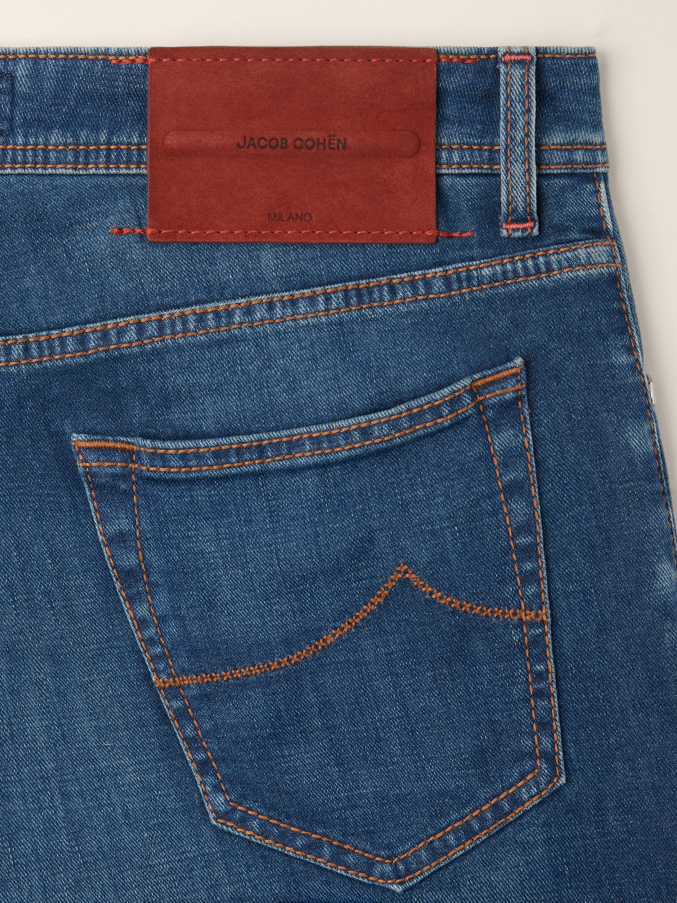 Nick Slim 5 Pocket Jeans in Medium Blue Power Stretch Denim with