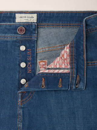 5-Pocket-Jeans Nick Slim aus mittelblauem Power Stretch Denim, stonewashed 4