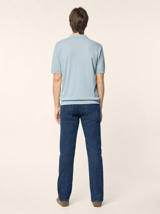 Jeans 5 tasche Nick slim in denim comfort blu scuro lavaggio rinse 4