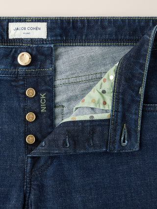 Jeans 5 tasche Nick slim in denim comfort blu scuro lavaggio rinse 5