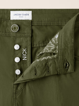 Nick Slim 5 Pocket Pants in Loden Green Stretch Gabardine 4