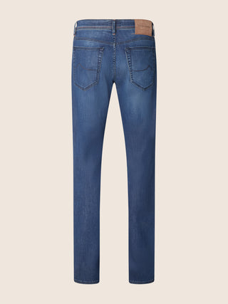 Jeans 5 tasche Nick slim in denim comfort blu scuro lavaggio vintage 3