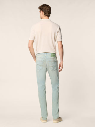 Jeans 5 tasche Nick Slim super-slim in denim power stretch blu chiaro lavaggio vintage 4