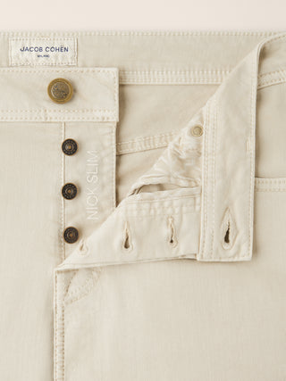 Nick Slim Super-Slim 5 Pocket Pants in Beige Power Stretch Bull 4