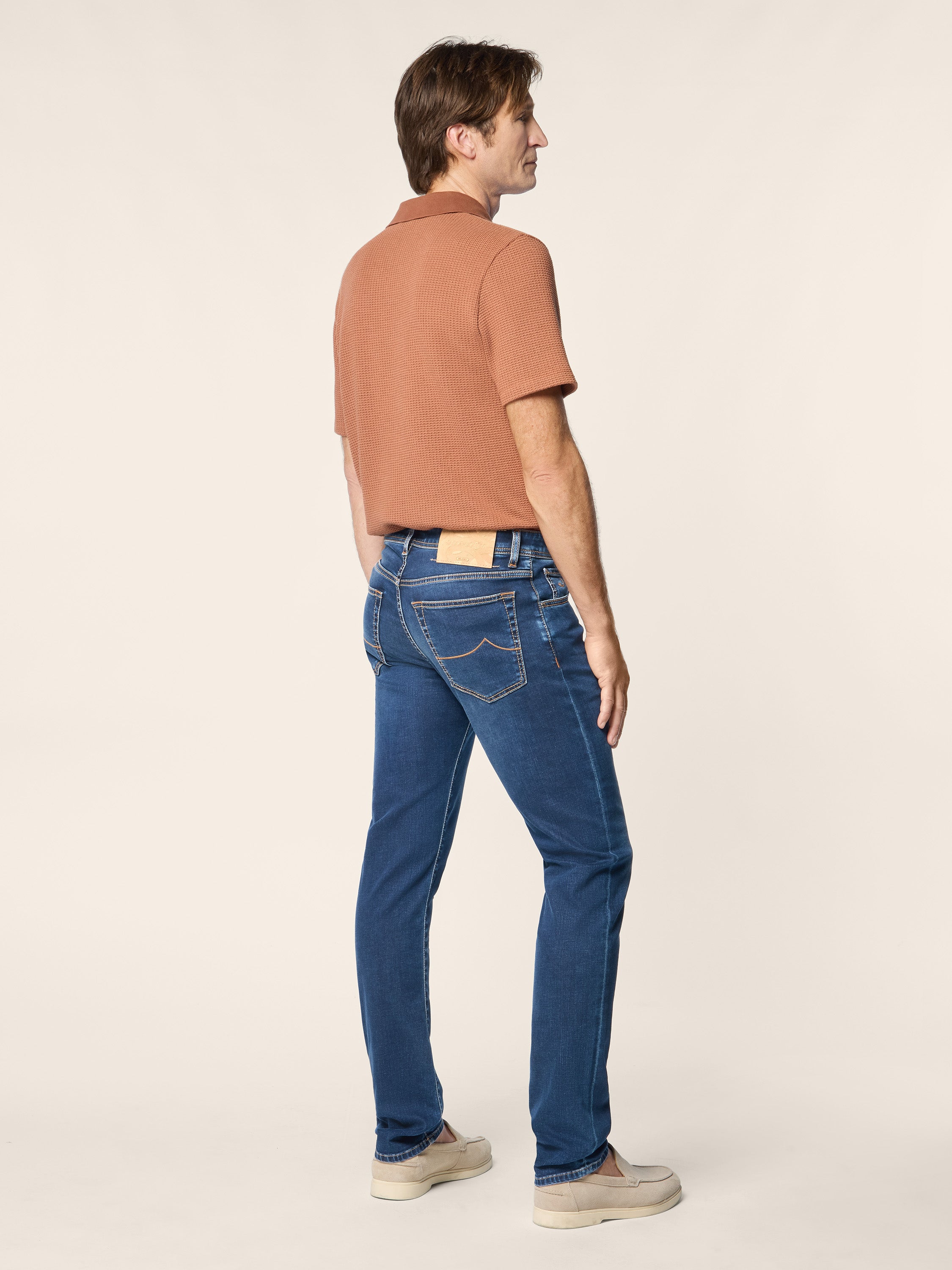 Nick Slim Super-Slim 5 Pocket Jeans in Dark Blue Stretch Soft