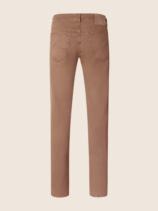 Bard Fast Regular-Slim 5 Pocket Pants in Argan Oil Brown Honeycomb Stretch Cotton 3