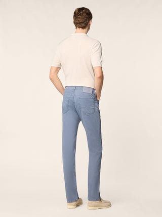 Bard Fast Regular-Slim 5 Pocket Pants in Blue Honeycomb Stretch Cotton 4