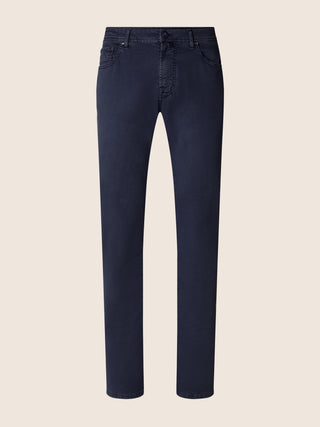 Bard Fast Regular-Slim 5 Pocket Pants in Caribbean Blue Honeycomb Stretch Cotton