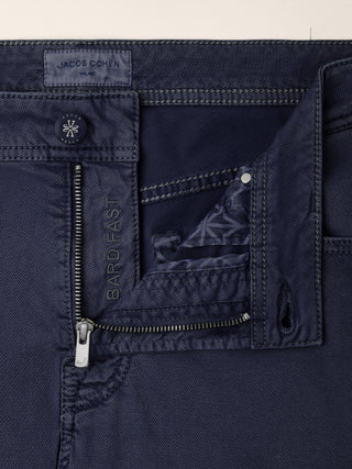 Bard Fast Regular-Slim 5 Pocket Pants in Caribbean Blue Honeycomb Stretch Cotton 4