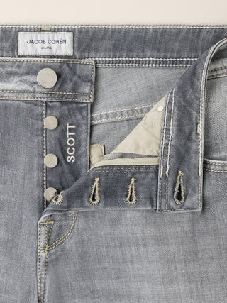 Scott Carrot Slim 5 Pocket Jeans in Light Black Super Stretch Denim with Vintage Wash 5