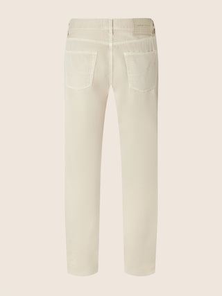 Edo Regular-Straight 5 Pocket Pants in Beige Light Cotton Bull 3