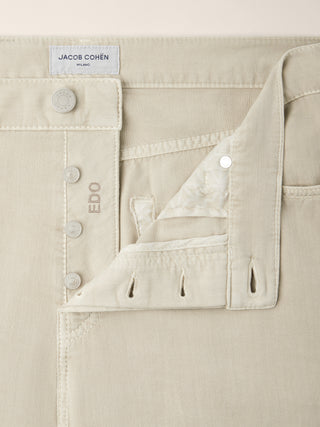 Edo Regular-Straight 5 Pocket Pants in Beige Light Cotton Bull 4