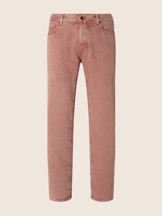 Edo Regular-Straight 5 Pocket Pants in Argan Oil Brown Cotton Bull
