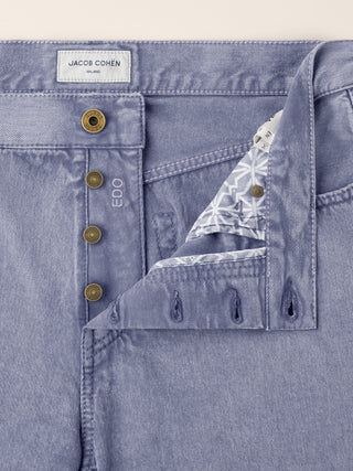 Edo Regular-Straight 5 Pocket Pants in Colony Blue Cotton Bull 4