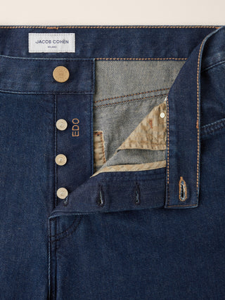 Edo Regular-Straight 5 Pocket Jeans in Blue Denim with Rinse Wash 4