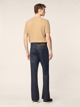 David Bootcut 5 Pocket Jeans in Dark Blue Comfort Denim with Rinse Wash 4
