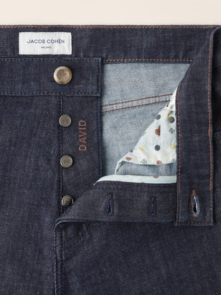 David Bootcut 5 Pocket Jeans in Dark Blue Comfort Denim with Rinse Wash 5