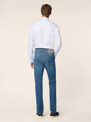 5-Pocket-Jeans Nick Slim aus mittelblauem Power Stretch Denim, stonewashed 4