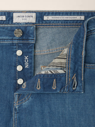 5-Pocket-Jeans Nick Slim aus mittelblauem Power Stretch Denim, stonewashed 5