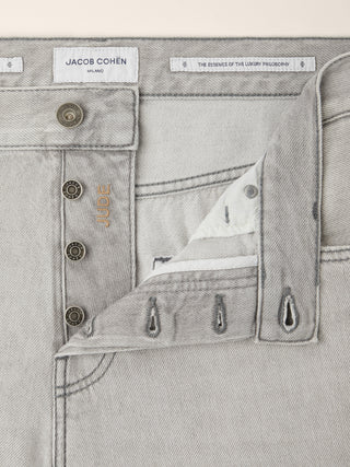 Jude Tapered 5 Pocket Jeans in Black Cotton and Lyocell Denim with Vintage Wash 5