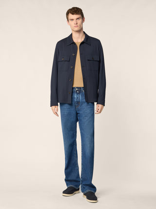 Chris Straight Jeans in Dark Blue Denim with Vintage Wash 3