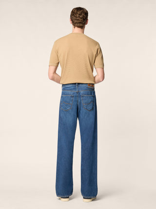 Chino-Jeans Chris Straight aus dunkelblauem Baumwolldenim, Vintage-Waschung 4
