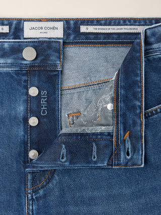 Chino-Jeans Chris Straight aus dunkelblauem Baumwolldenim, Vintage-Waschung 5