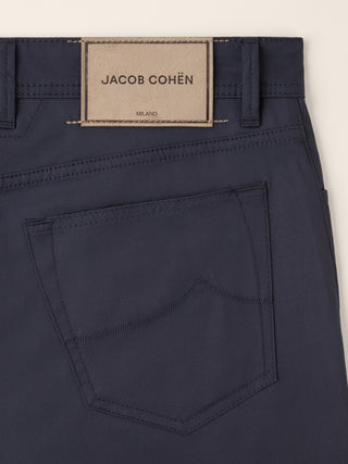 Bard Fast Regular-Slim 5 Pocket Pants in Navy Blue Sea Island Cotton Stretch Twill 2