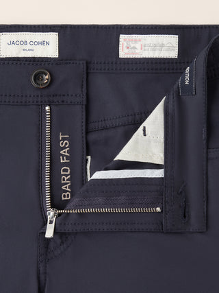 Bard Fast Regular-Slim 5 Pocket Pants in Navy Blue Sea Island Cotton Stretch Twill 5
