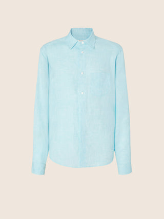 Hemd aus türkisfarbenem Leinen