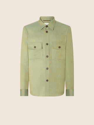 Leichtes Overshirt aus Leinen Solaro in goldenem Olivgrün
