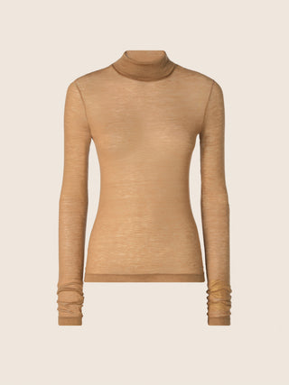 Turtleneck in Camel-Tone Lightweight Cashmere Jersey 1
