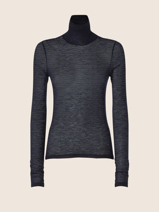 Turtleneck in Midnight Blue Lightweight Cashmere Jersey