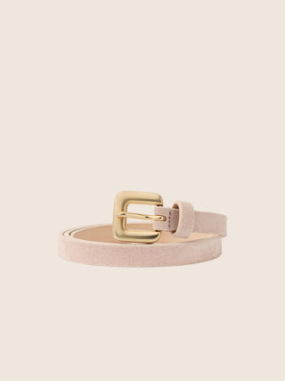Slim Belt in Powder Pink Suede