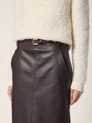 Slim Belt in Chocolate Brown Nappa Leather 2