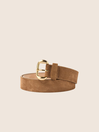 Belt in Dark Camel-Beige Suede 1