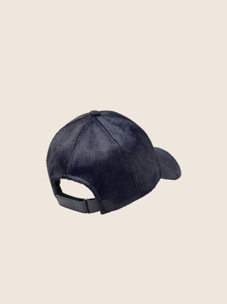 Baseball Cap with Night Blue Calf-Hair Visor 2