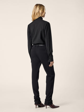 Shirt in Navy Blue Brown Lightweight Wool-Cashmere Canvas 3