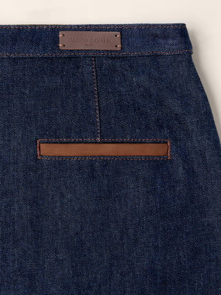 Kurzer Rock aus indigoblauem Comfort Denim und Lyocell, Rinse Wash in Dunkelblau 5